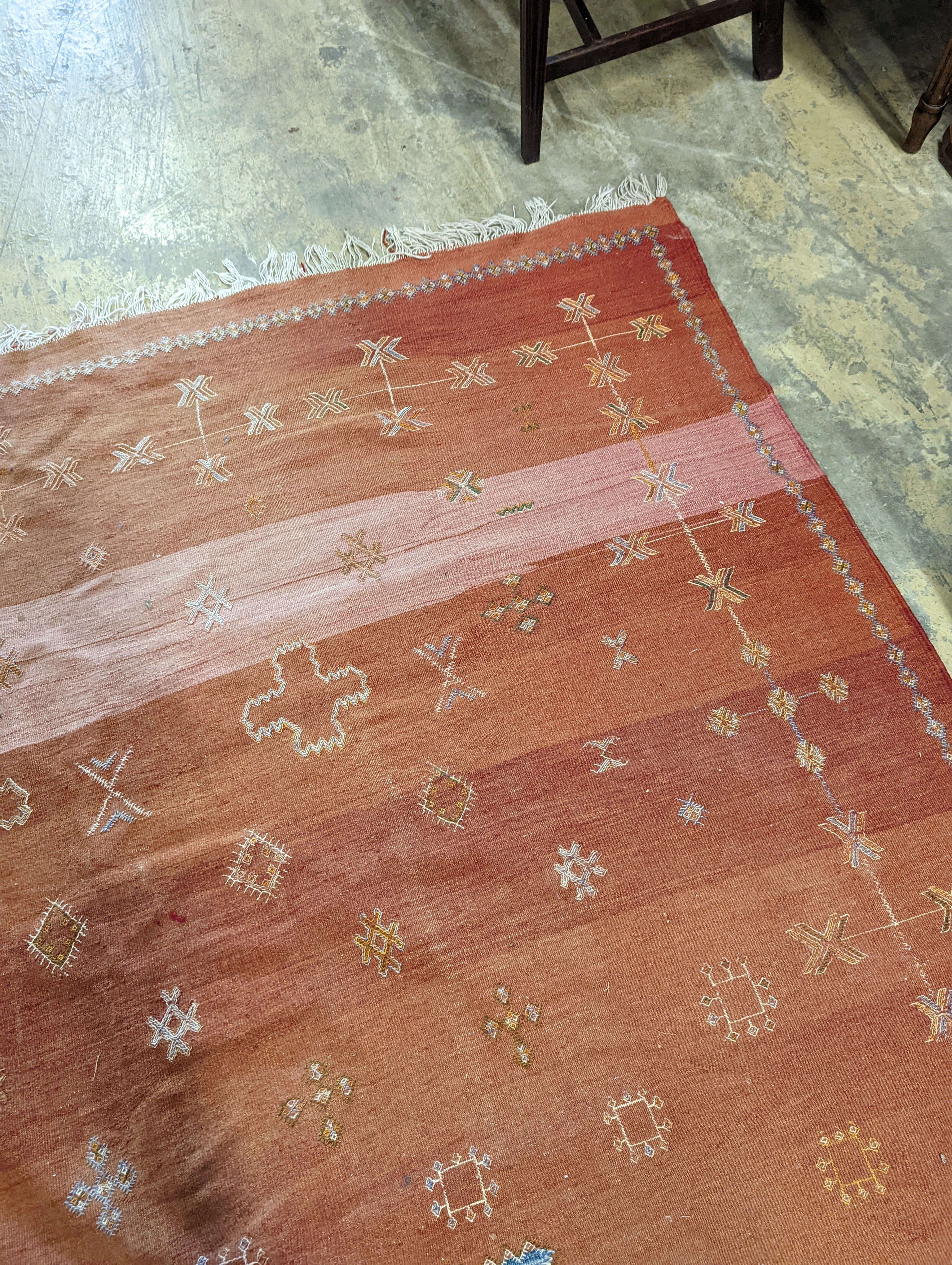 A Gabbah Kelim red ground carpet, 300 x 200cm